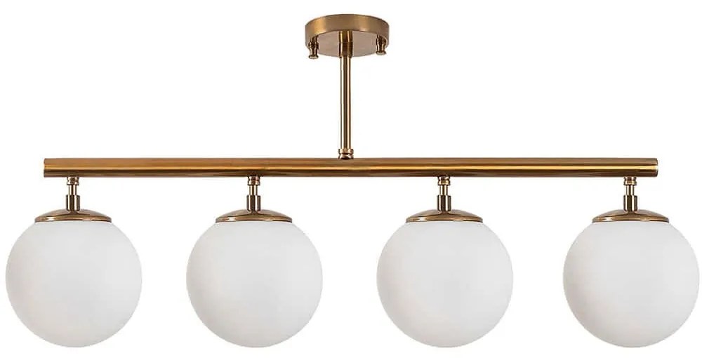 Φωτιστικό Οροφής - Πλαφονιέρα Fazli 942FLG1196 70x15x35cm 4xE14 40W Gold-White Opviq
