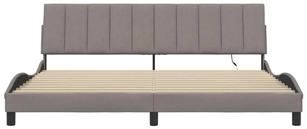 vidaXL Σκελετός Κρεβατιού Χωρίς Στρώμα Taupe 200x200 εκ.Υφασμάτινο
