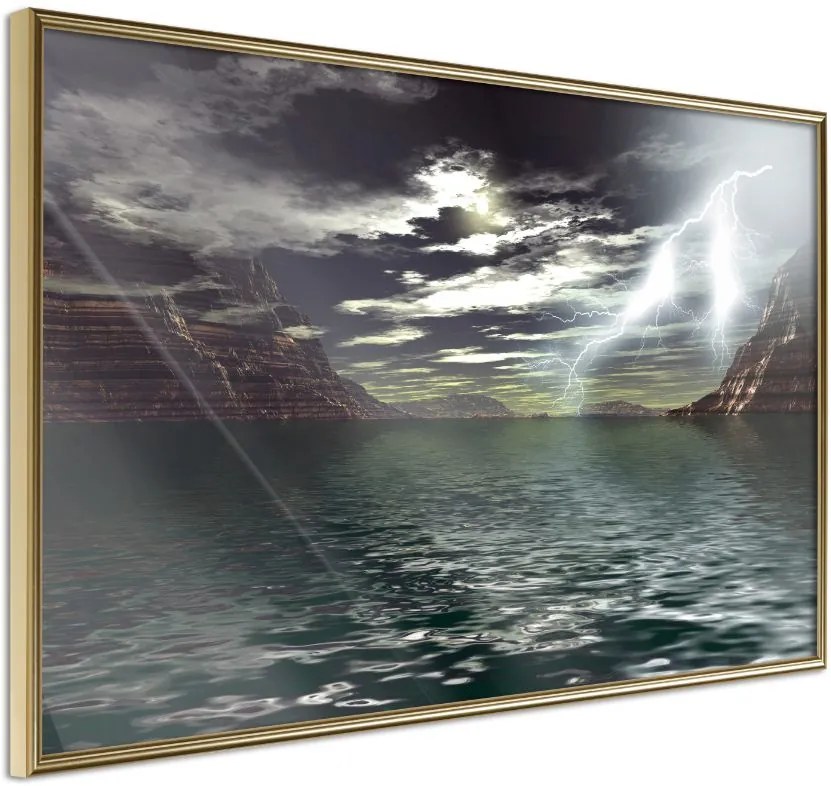 Αφίσα - Storm over the Canyon - 45x30 - Χρυσό - Χωρίς πασπαρτού