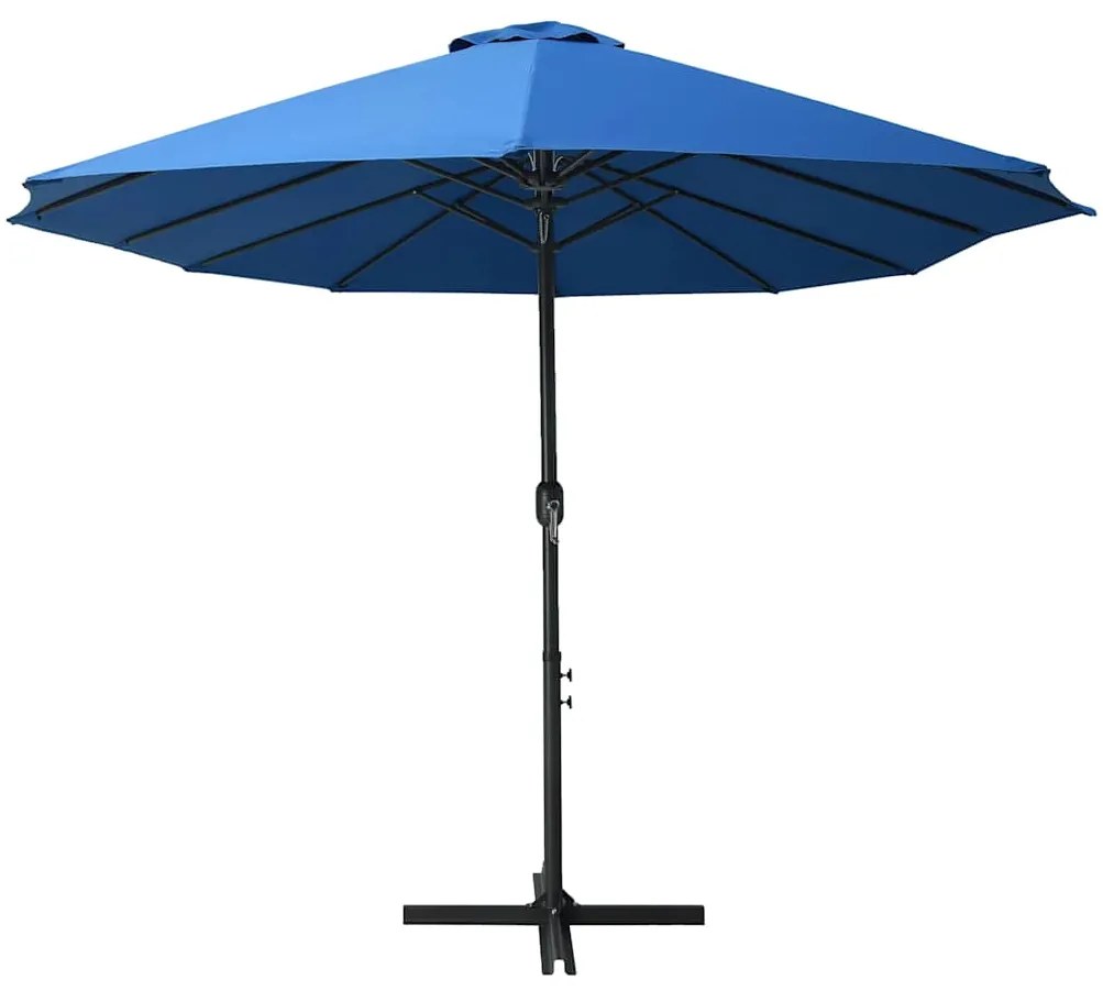 vidaXL Ομπρέλα Κήπου Μπλε 460 x 270 εκ. με Ιστό Αλουμινίου