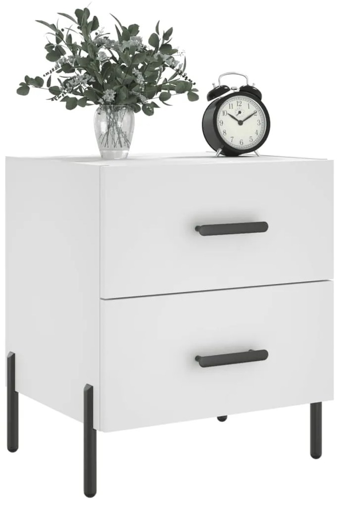 vidaXL Κομοδίνο Λευκό 40 x 35 x 47,5 εκ. από Επεξεργασμένο Ξύλο