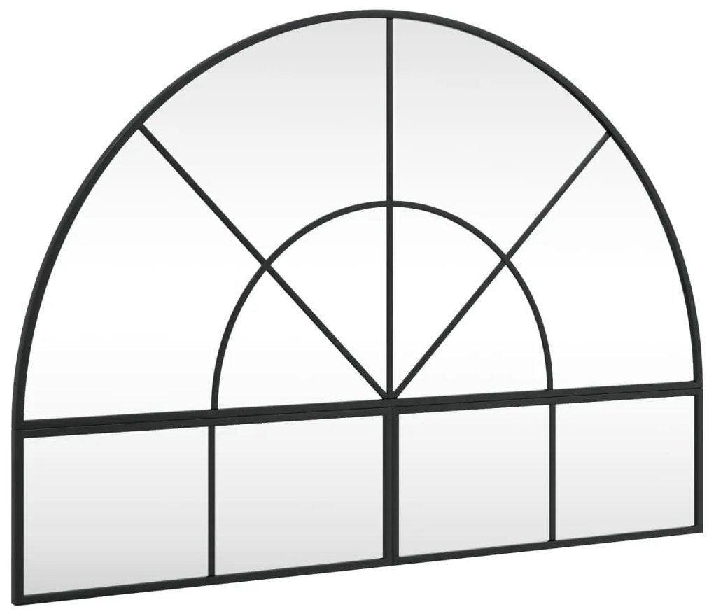 vidaXL Καθρέφτης Τοίχου Αψίδα Μαύρος 100x70 εκ. από Σίδερο
