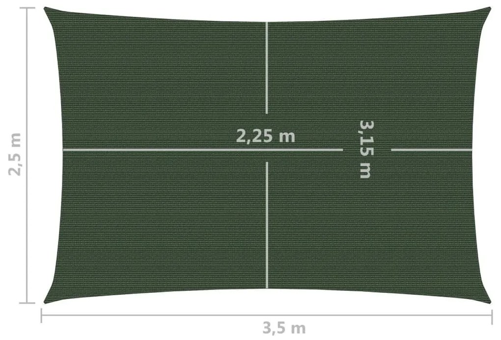 Πανί Σκίασης Σκούρο Πράσινο 2,5 x 3,5 μ. από HDPE 160 γρ./μ² - Πράσινο