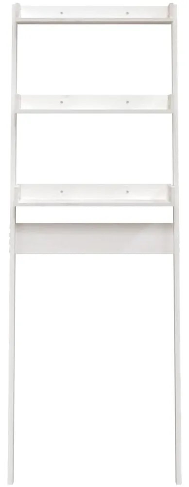 vidaXL Ραφιέρα Για Τουαλέτα Λευκή 63,5x32x179 εκ. Μασίφ Ξύλο Πεύκου