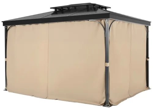 VEVOR Gazebo Privacy Curtain 12&#039; x 10&#039; x 7.3&#039; Waterproof Gazebo Curtains Khaki