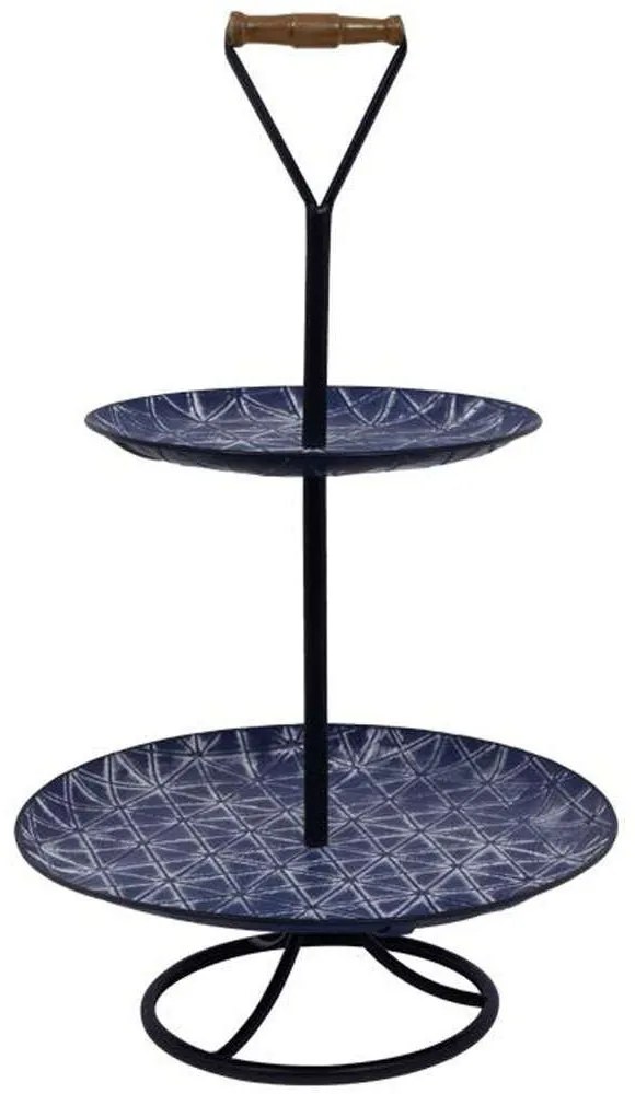 Διακοσμητική Εταζέρα 128-123-068 35,5x35,5x61cm Blue Metal