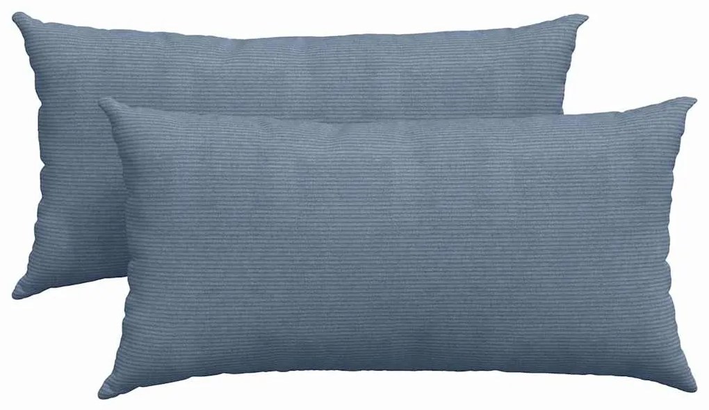 vidaXL Μαξιλάρι Καναπέ 2 pcs Μπλε 80 x 40 cm Υφασμάτινο Κορντουρά