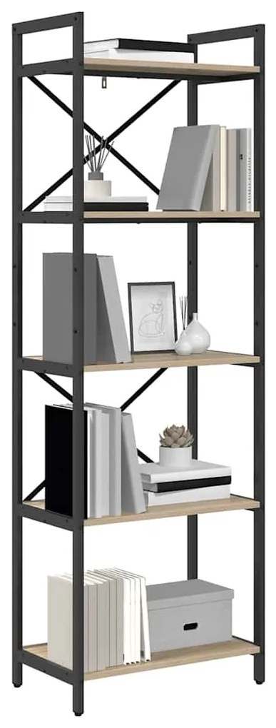 vidaXL Ράφι Βιβλίων Δρύς Sonoma 56 x 34 x 171 εκ Επεξεργασμένο ξύλο