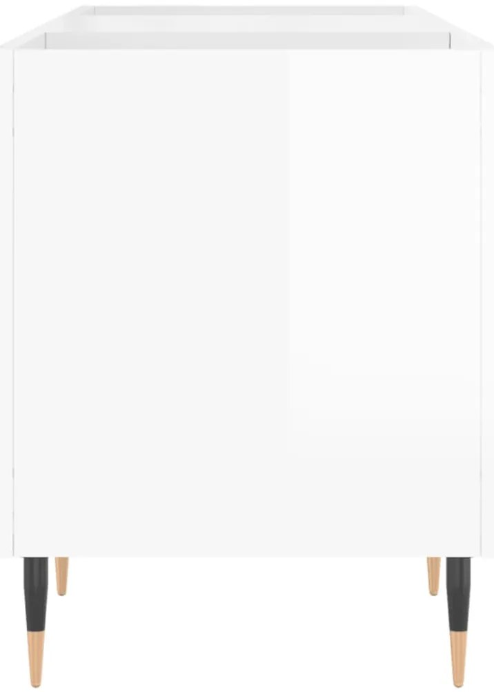 vidaXL Δισκοθήκη Γυαλιστερή Λευκή 121x38x48 εκ. από Επεξεργασμένο Ξύλο