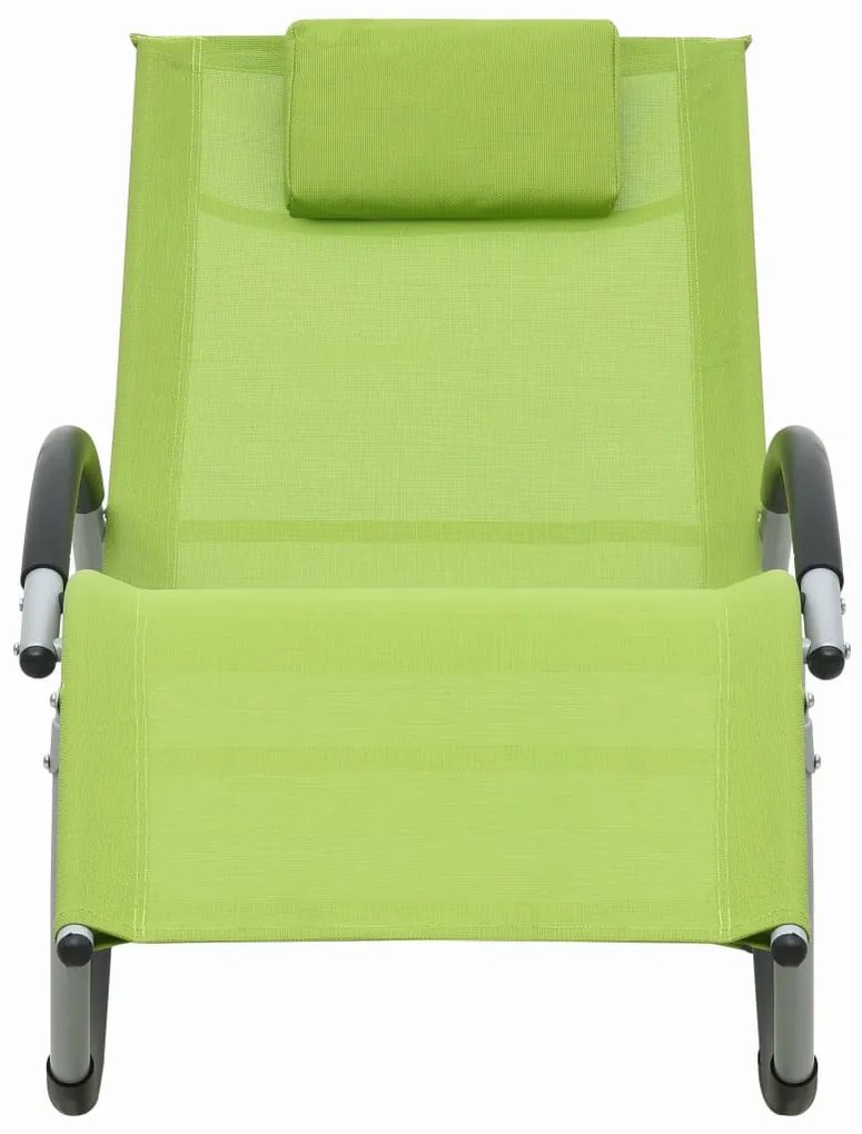 vidaXL Ξαπλώστρα Πράσινη από Textilene με Μαξιλάρι