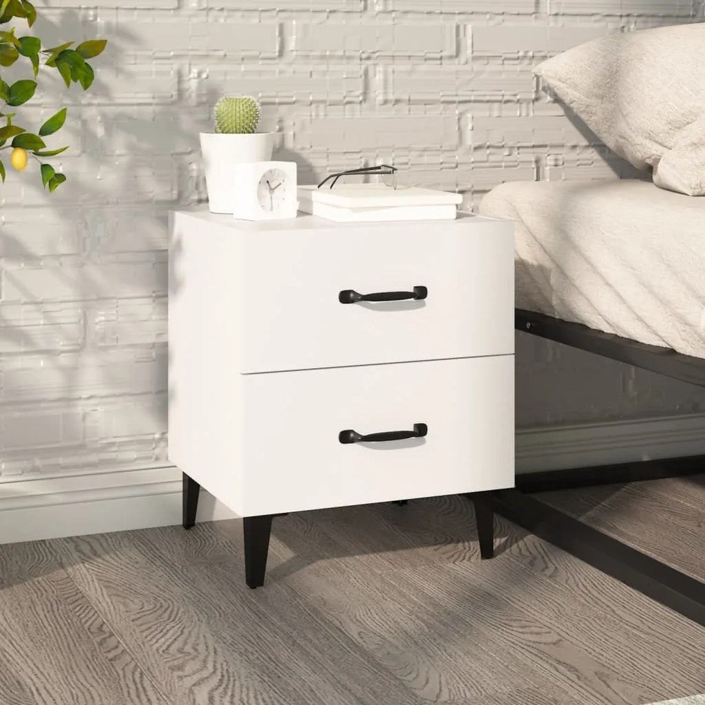 vidaXL Κομοδίνο Λευκό 40 x 35 x 47,5 εκ.