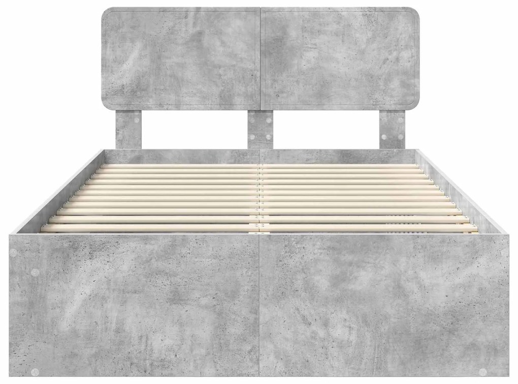 vidaXL Σκελετός Κρεβατιού Σκυρόδεμα 120 x 190 cm Στερεά ξυλεία πεύκου