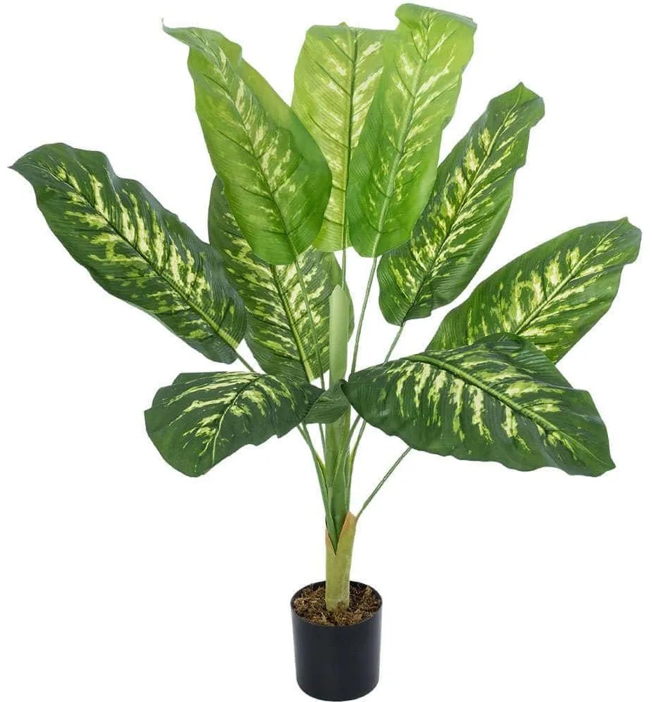 Τεχνητό Φυτό Calathea 20940 Φ80x90cm Green-Yellow GloboStar Πολυαιθυλένιο,Ύφασμα