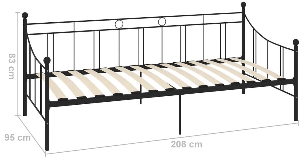 ΠΛΑΙΣΙΟ ΓΙΑ ΚΑΝΑΠΕ - ΚΡΕΒΑΤΙ ΜΑΥΡΟ 90 X 200 ΕΚ. ΜΕΤΑΛΛΙΚΟ 284669