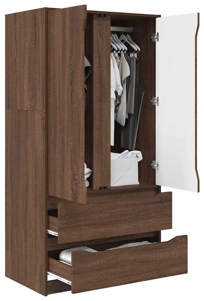 vidaXL Ντουλάπι Μπάνιου με συρτάρι Καφέ δρυς 79,5 x 49 x 156 εκ