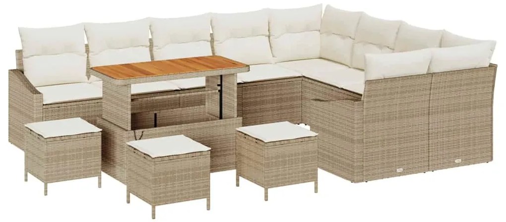 vidaXL Σετ Καναπέ Κήπου 13 pcs Μπεζ, Κρέμα 110 x 55 x 71 εκ