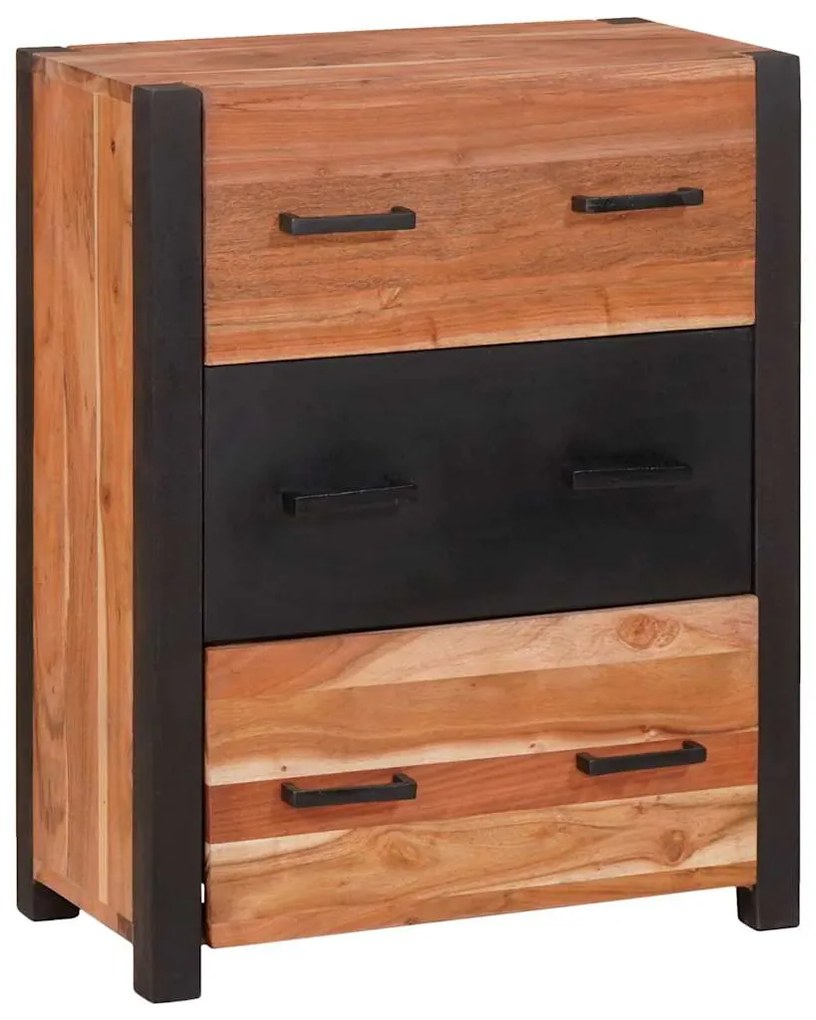 vidaXL Πλαϊνό γραφείο 3 pcs Καφέ 165 x 30 x 75 εκ. Στερεό Ξύλο Ακακίας