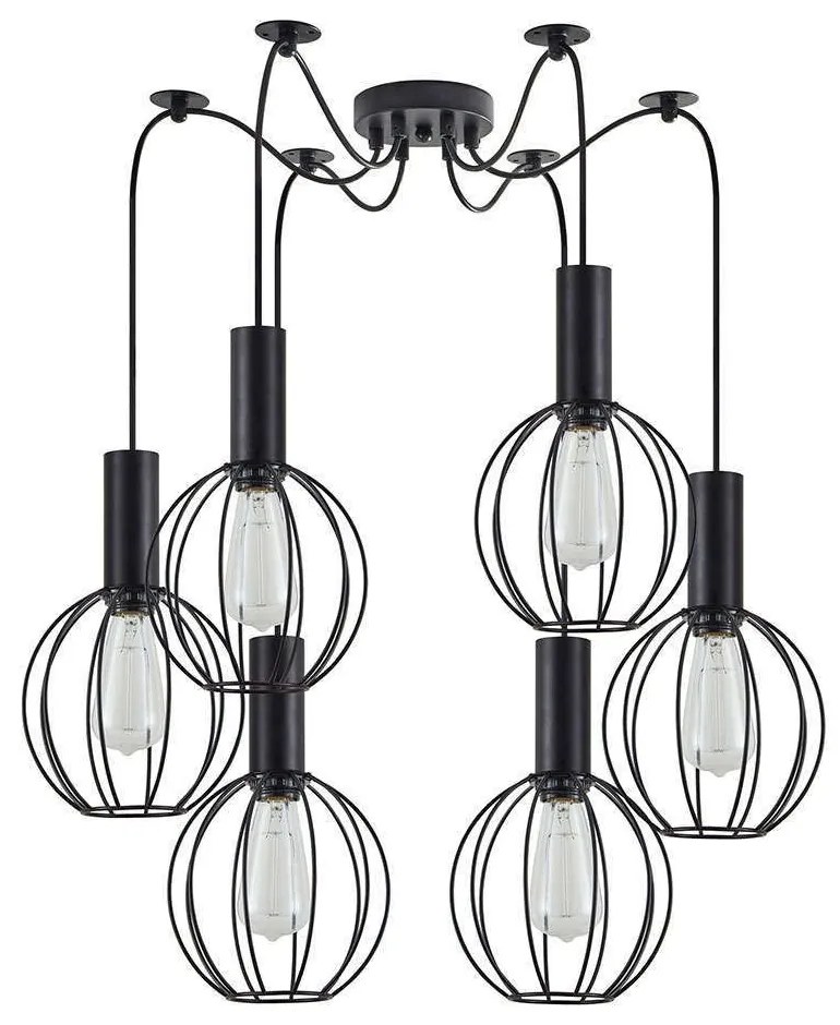 Φωτιστικό Οροφής Adept Tube 77-8534 55x55x300cm 6xE27 60W Black Homelighting