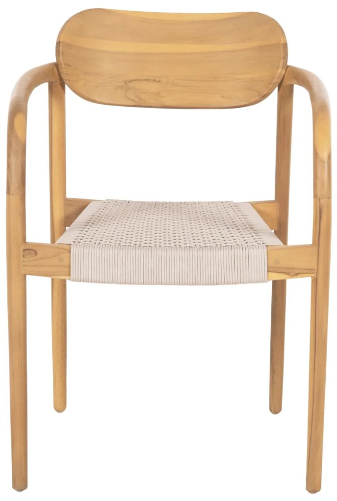 Πολυθρόνα OSLO Ξύλο Teak Φυσικό και Μπέζ Σχοινί 55x54x80Yεκ. 55x54x80 εκ.