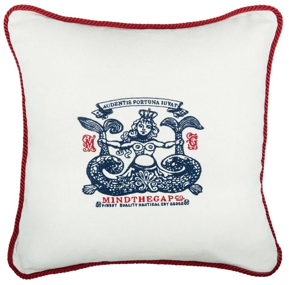 Μαξιλάρι Διακοσμητικό (Με Γέμιση) Sirene Lc40104 50X50Cm White-Blue Mindthegap 50Χ50 Feather