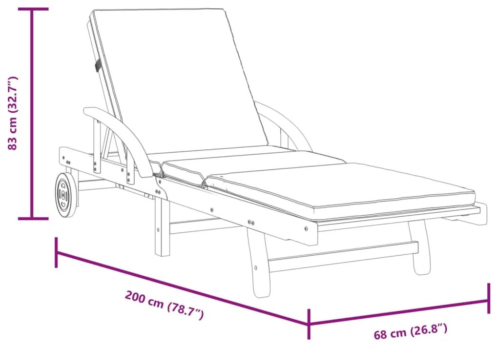 ΞΑΠΛΩΣΤΡΕΣ ΜΕ ΜΑΞΙΛΑΡΙΑ 2 ΤΕΜ. 200X68X83 ΕΚ. ΜΑΣΙΦ ΞΥΛΟ ΑΚΑΚΙΑΣ 3206373