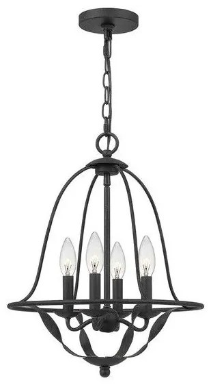 Πολυέλαιος Κρεμαστό Φωτιστικό 4xE14 Bradbury Elstead Lighting QZ-BRADBURY-4P-GK Γκρι