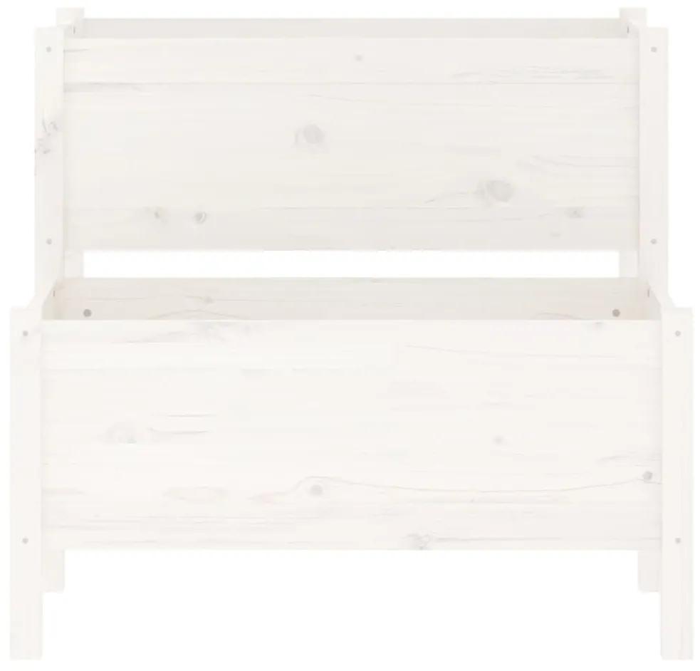 Ζαρντινιέρα Λευκή 84,5 x 84 x 75 εκ. από Μασίφ Ξύλο Πεύκου - Λευκό