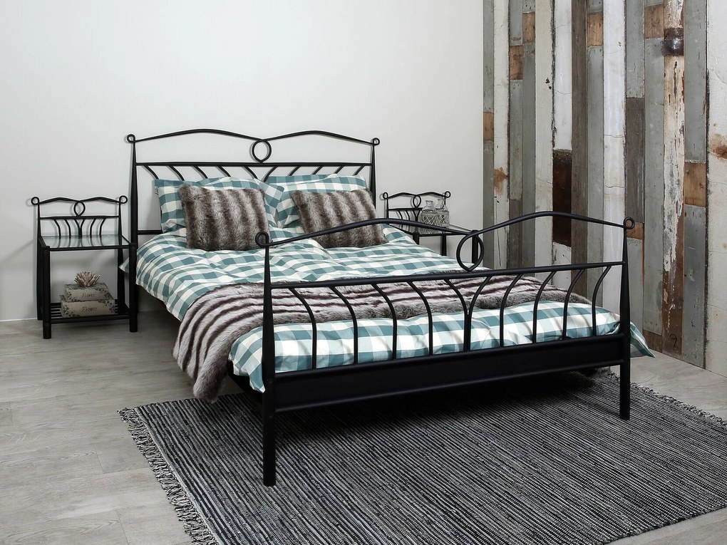 Κρεβάτι Oakland 979, Διπλό, Μαύρο, 180x200, Μέταλλο, 193x208x105cm, 25 kg | Epipla1.gr