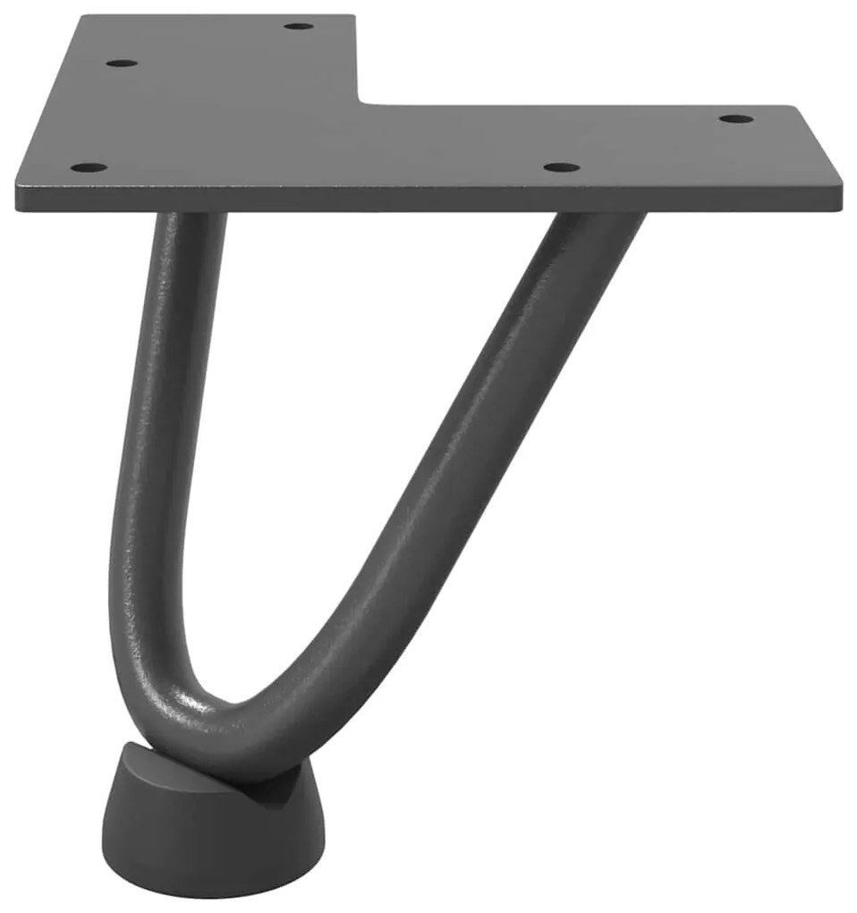 vidaXL Πόδια Φουρκέτας για Τραπεζάκι Σαλονιού 4 τεμ. Ανθρακί 10 εκ. Μασίφ Ατσάλι