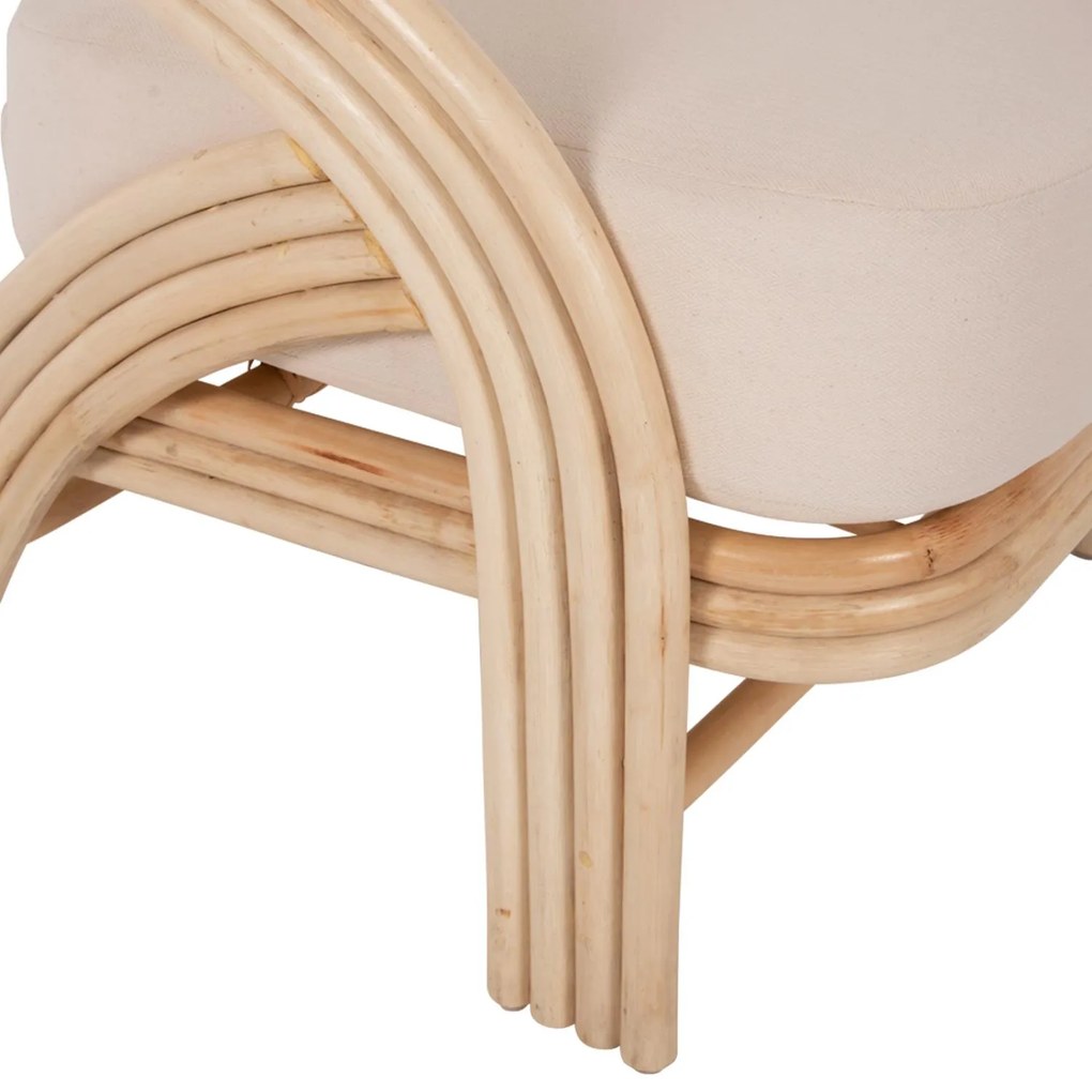 Πολυθρόνα DONITA C9838 Φυσικό Rattan με Λευκό Μαξιλάρι 67x74x78Υεκ. 67x74x78 εκ.