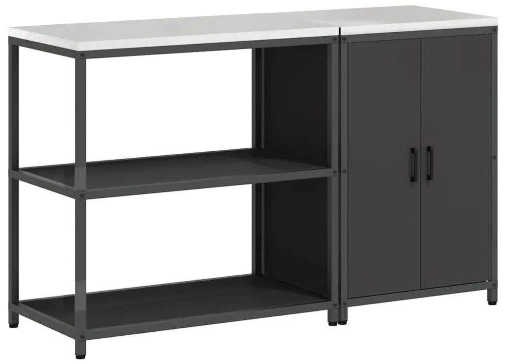 vidaXL Σετ Αποθήκευσης Κουζίνας 2 pcs Μαύρο Ψυχρής έλασης χάλυβας