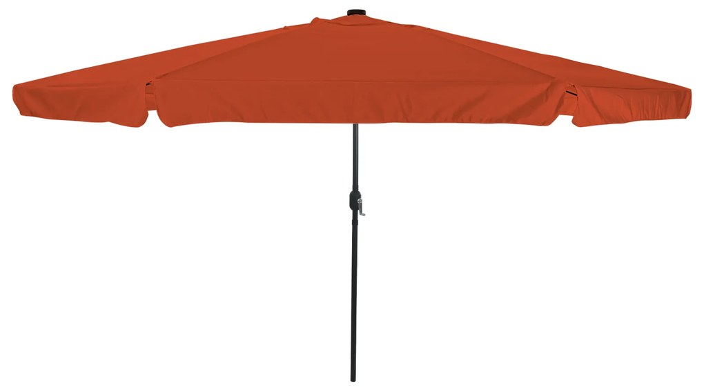 vidaXL Ομπρέλα Κήπου με Φώτα LED ø395x245 cm Terracotta
