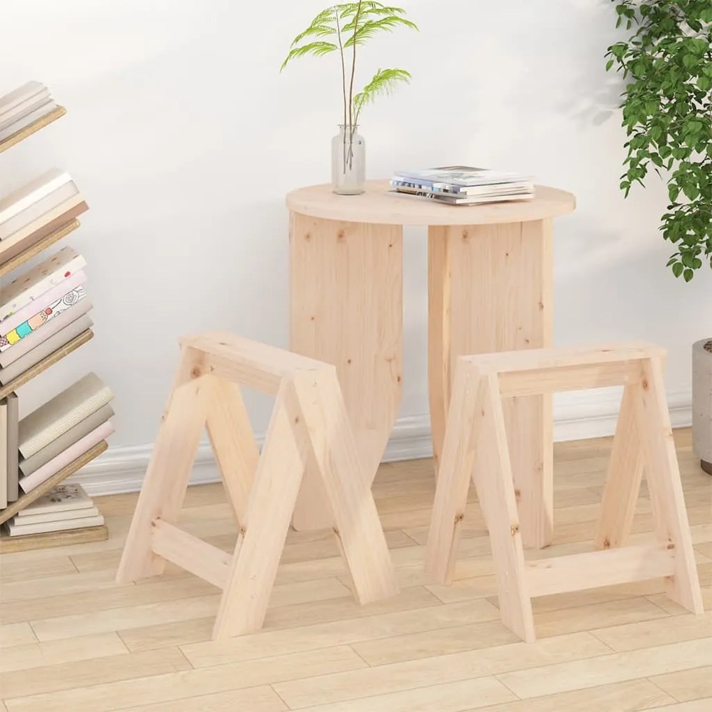 vidaXL Σκαμπό 2 τεμ. 40 x 40 x 45 εκ. από Μασίφ Ξύλο Πεύκου