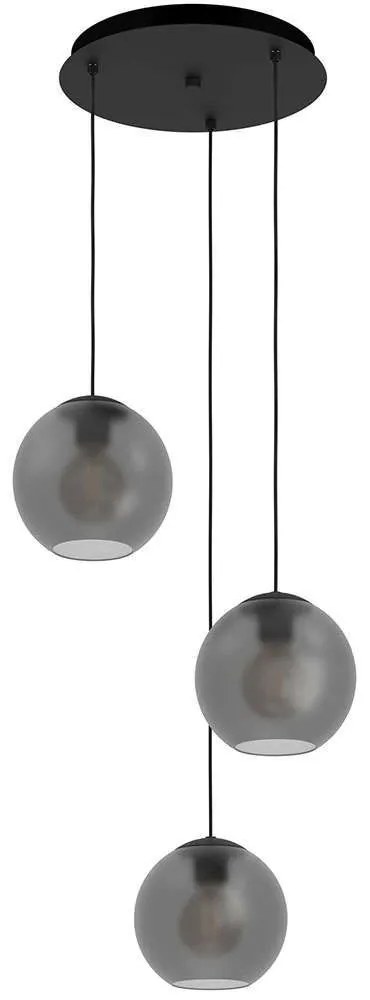Φωτιστικό Οροφής Arangona 390213 Φ45,5x150cm 3xE27 40W Grey-Black Eglo Steel,Glass