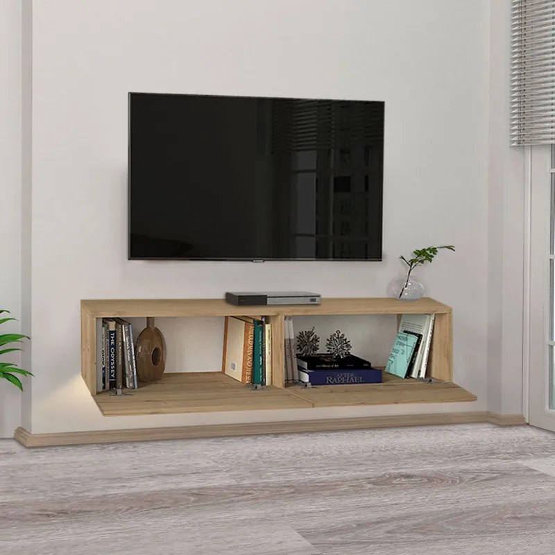 ΕΠΙΠΛΟ ΤΗΛΕΟΡΑΣΗΣ ΕΠΙΤΟΙΧΙΟ ARISTO MEGAPAP ΜΕ LED ΧΡΩΜΑ SAPPHIRE OAK 135X31,6X25ΕΚ.