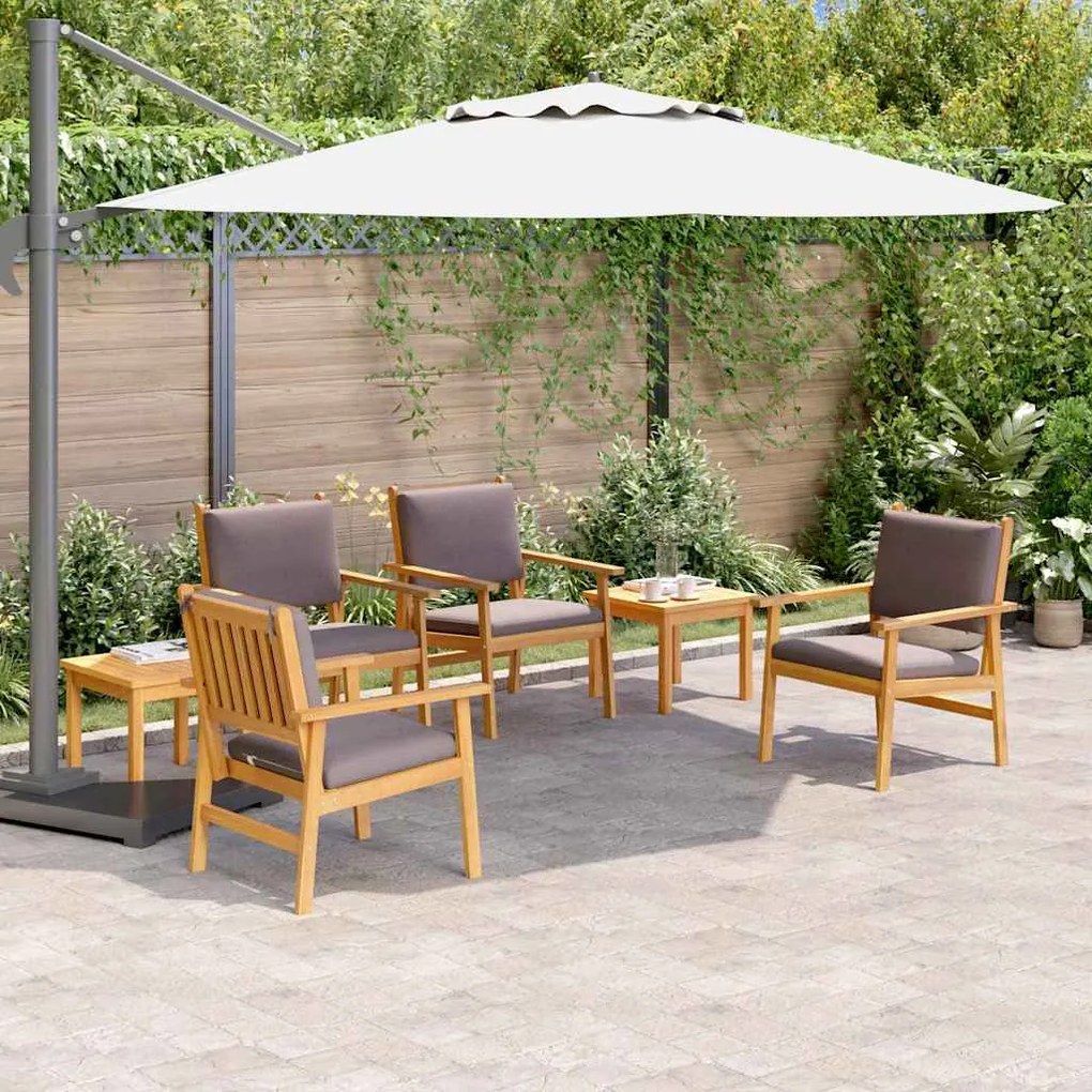 vidaXL Σετ Καναπέ Κήπου 6 pcs Καφέ 45 x 45 x 38 εκ. Μασίφ ξύλο ακακίας