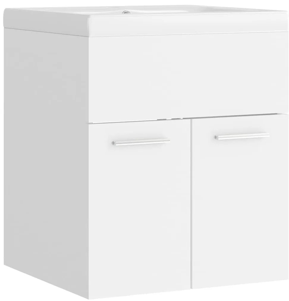 vidaXL Ντουλάπι Μπάνιου με Ενσωμ. Νιπτήρα Λευκό από Επεξεργασμένο Ξύλο