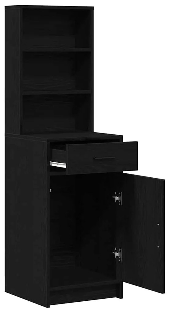 vidaXL Highboard Μαύρη δρυς 40 x 40.5 x 135 εκ. Επεξεργασμένο ξύλο