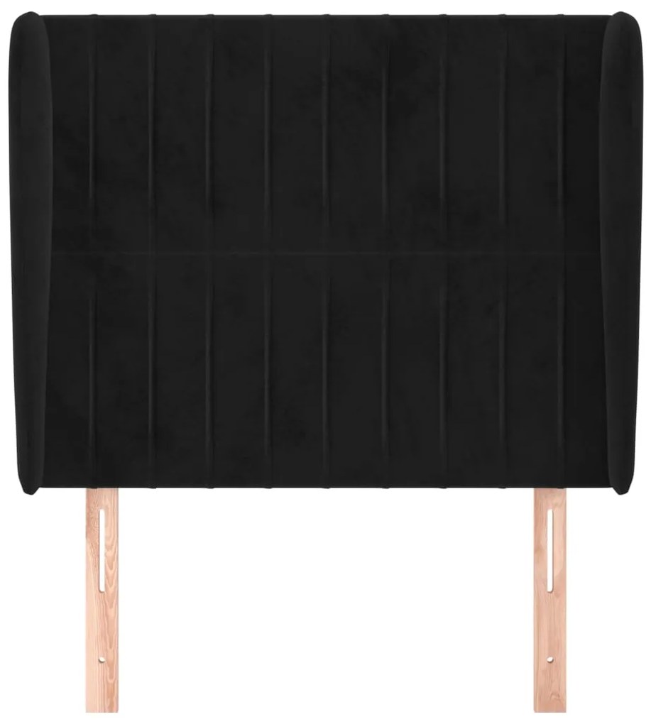 vidaXL Κεφαλάρι με Πτερύγια Μαύρο 103x23x118/128 εκ. Βελούδινο