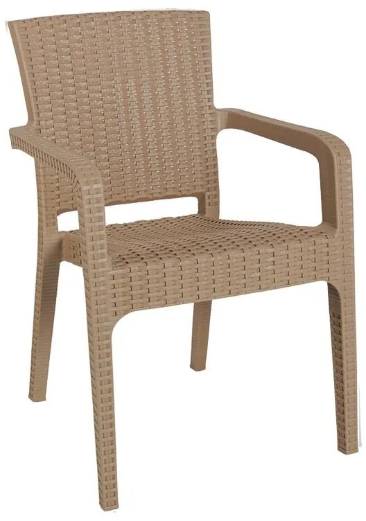 Τραπεζαρία Groovy-Halcyon σετ 3τεμ PP cappuccino 80x80x74,5εκ. 80x80x74.5 εκ.