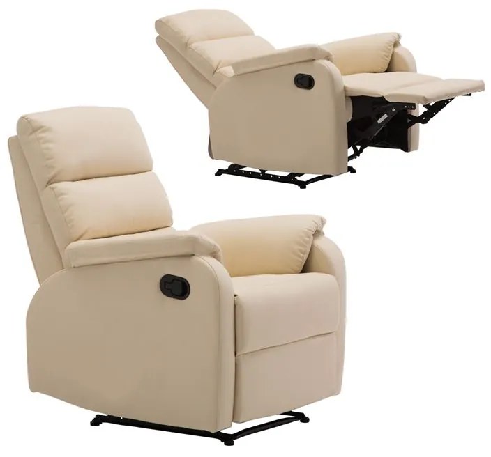 COMFORT Πολυθρόνα Relax Σαλονιού - Καθιστικού, PU Μπεζ 79x97x101cm Ε9732,1