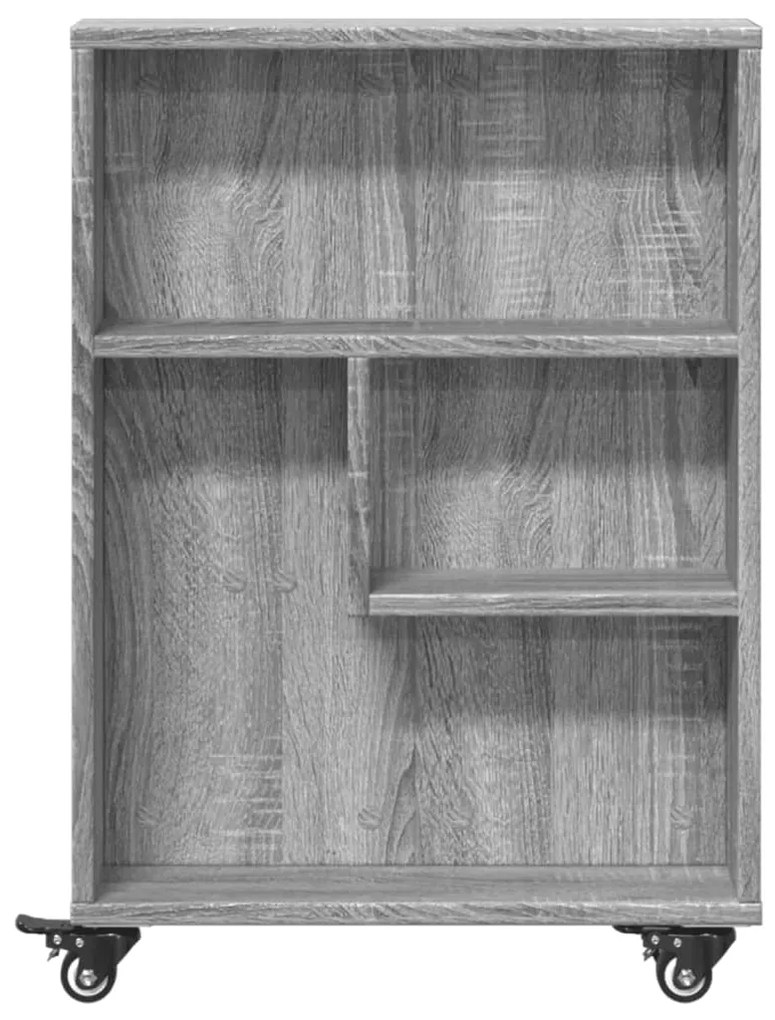 vidaXL Τρόλεϊ Αποθήκευσης Στενό Γκρι Sonoma 48x13x68 εκ. Επεξ. Ξύλο