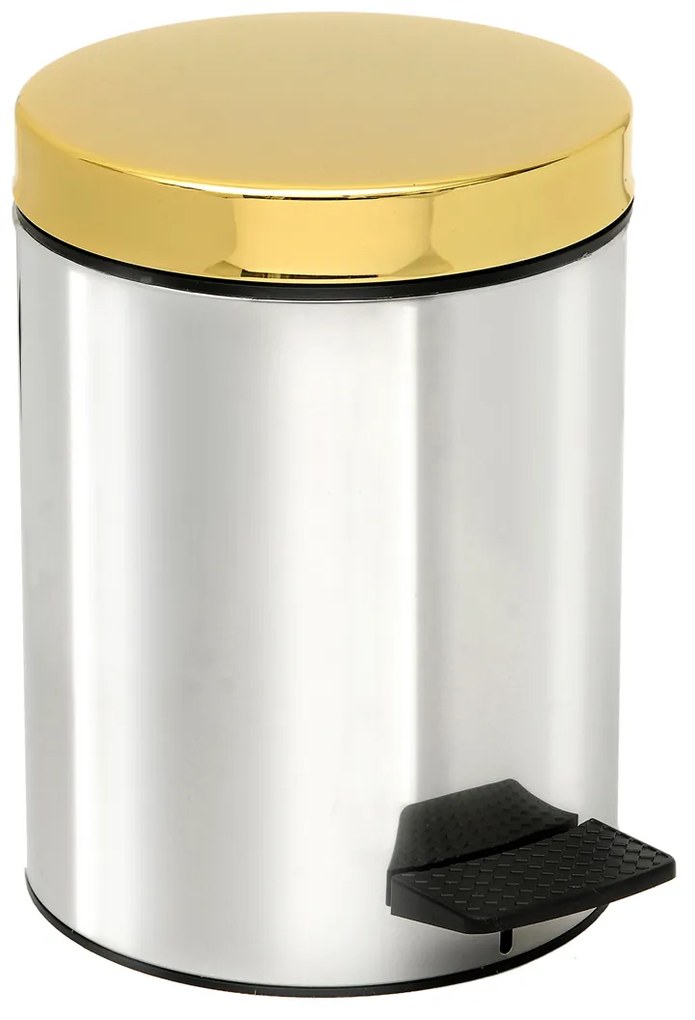 Κάδος Απορριμμάτων Μπάνιου (Φ20x28) Pam &amp; Co 5lt 415 Inox/Gold