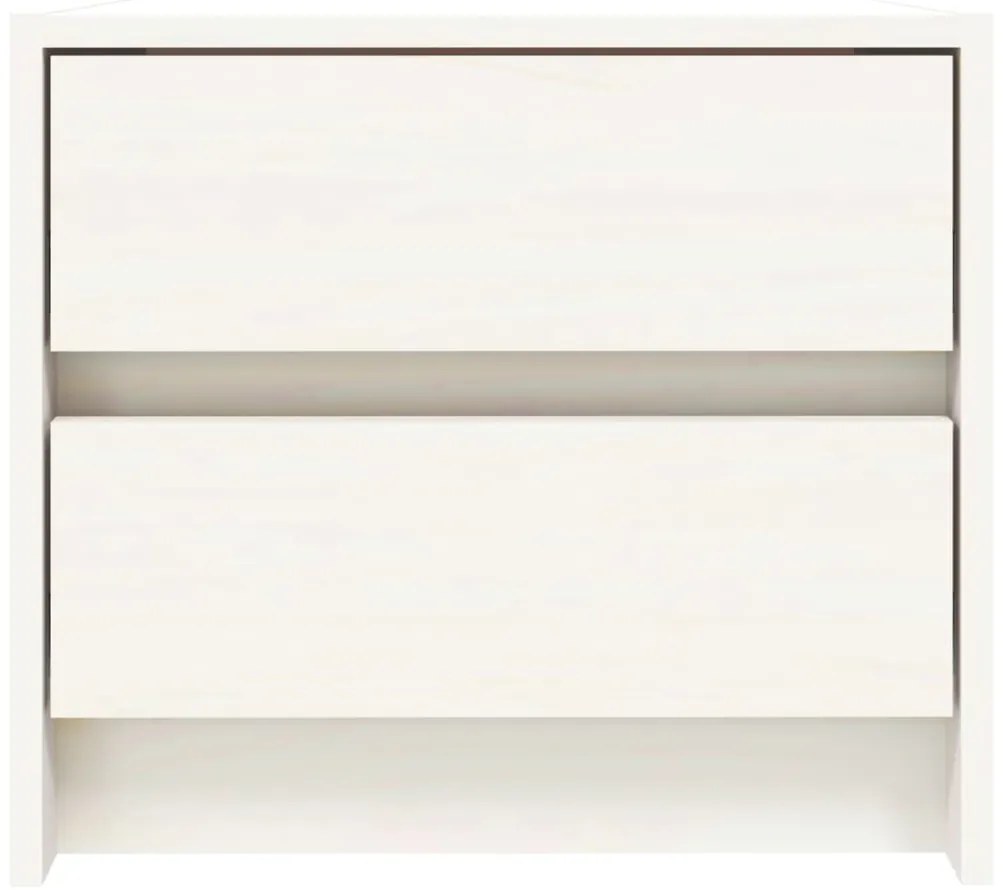vidaXL Κομοδίνα 2 τεμ. Λευκά 40 x 31 x 35,5 εκ. από Μασίφ Ξύλο Πεύκου
