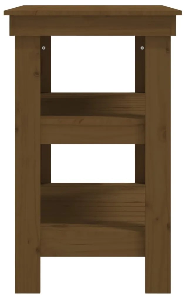 vidaXL Πάγκος Εργασίας Μελί Καφέ 78,5x50x80 εκ. Μασίφ Ξύλο Πεύκο