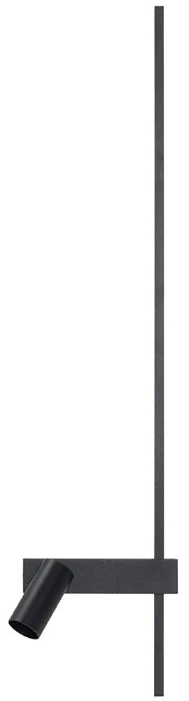 Φωτιστικό Τοίχου Easy Right 11426 80x18cm 1x10W Led, 1x11W Gu10/Led 3000K 380lm Led Black Nowodvorsk