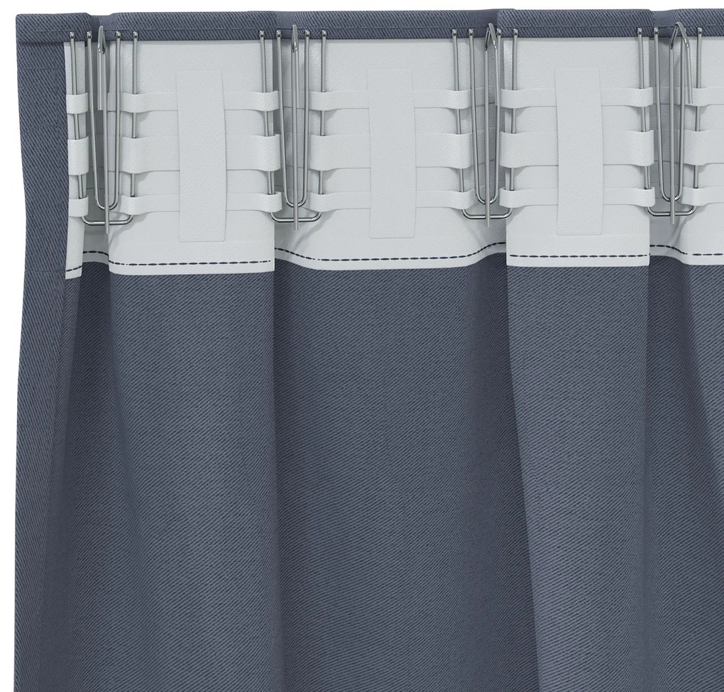 vidaXL Κουρτίνες Μαύρης Ύφανσης με Δαχτυλίδια 2 pcs Ανθρακί