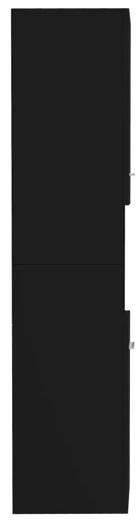 vidaXL Στήλη Μπάνιου Μαύρη 30 x 30 x 130 εκ. Μοριοσανίδα