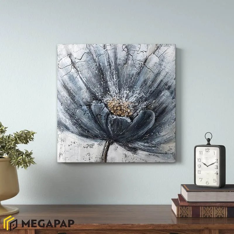 ΠΙΝΑΚΑΣ ΣΕ ΚΑΜΒΑ "BLUE FLOWER" MEGAPAP ΨΗΦΙΑΚΗΣ ΕΚΤΥΠΩΣΗΣ 50X50X3ΕΚ.