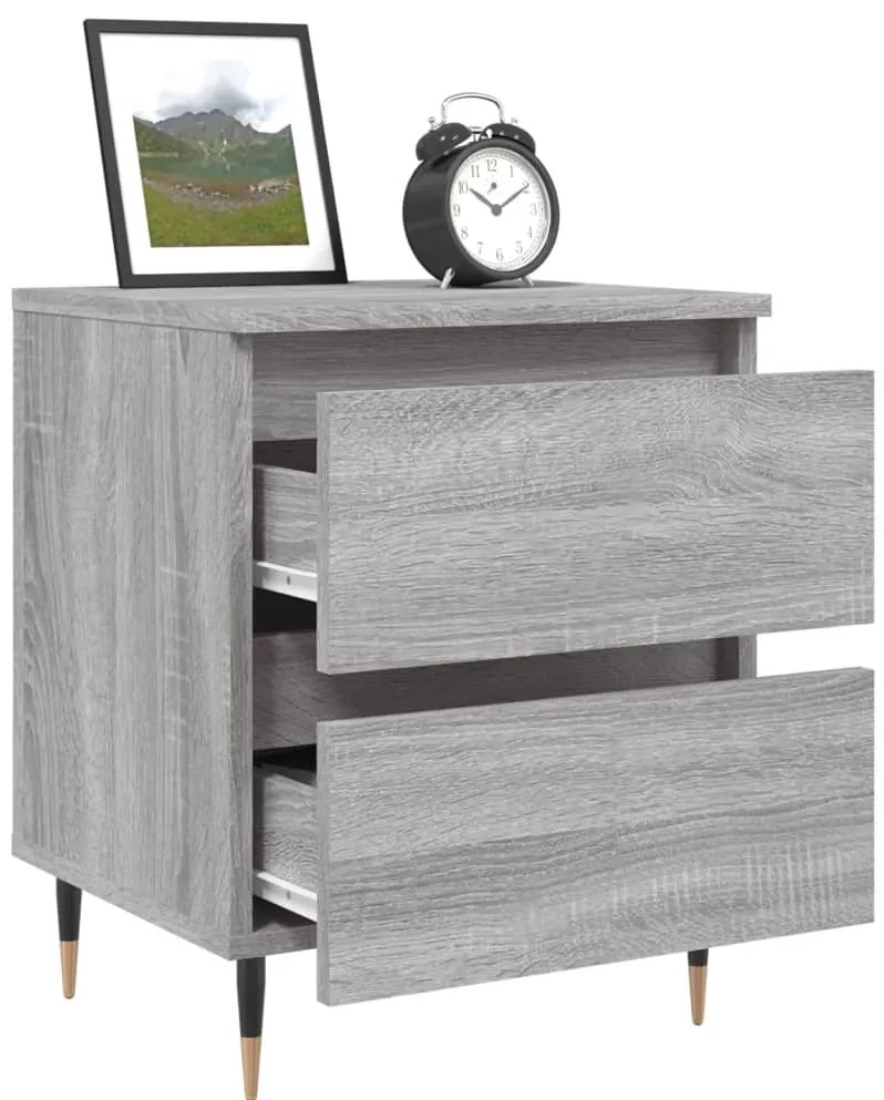 vidaXL Κομοδίνα 2 τεμ. Γκρι Sonoma 40x35x50 εκ. από Επεξεργασμένο Ξύλο